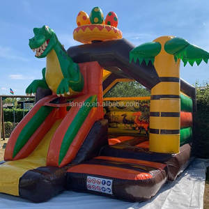 Château gonflable publicitaire pour parc à dinosaures en plein air, toboggan combiné, jeux gonflables, maison de rebond, Hupfburg - Product Image 3