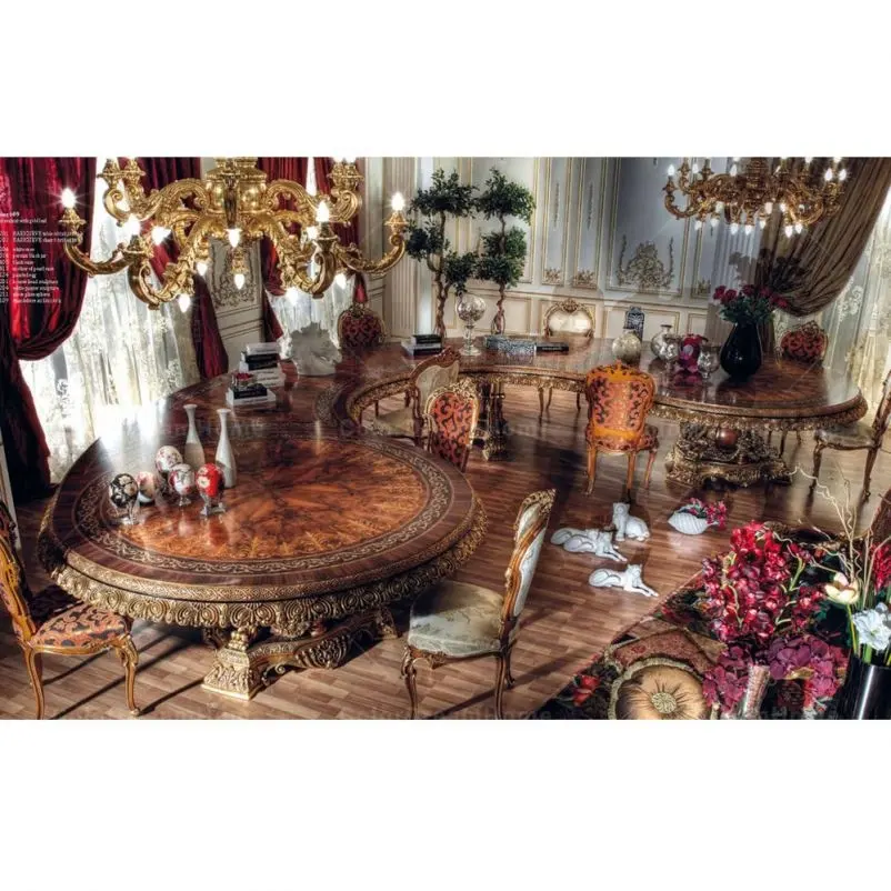 Rococo Villa Meubels Eetkamer Ronde Eettafel Franse Eettafel Set Luxe