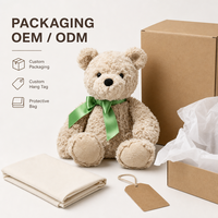 Peluche d'ours brodée sur mesure, directement de l'usine, pour le soulagement du stress, personnage en peluche OEM ODM pour marques IP originales