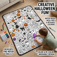 Couverture de coloriage OEM pour enfants, lavable, réutilisable, en polaire douce, avec marqueurs, vente en gros, approvisionnement direct usine