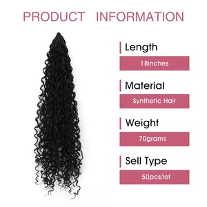Extensiones <span class=keywords><strong>de</strong></span> Cabello Sintético Gladys, <span class=keywords><strong>Trenzas</strong></span> Rizadas Invisibles, <span class=keywords><strong>Dos</strong></span> Mechones Conectados - Product Image 5