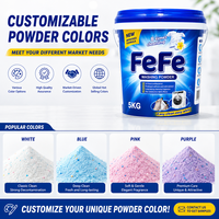 Lessive en poudre FeFe 5KG, grand format familial, avec poignée de transport pratique pour la lessive à domicile