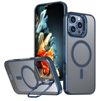 Free Your Hand Armor Coque de téléphone magnétique transparente en acrylique mat avec revêtement en caoutchouc pour iPhone 16 Pro Max Support d'objectif en métal