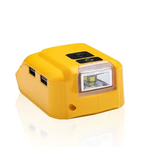 מתאם ממיר סוללת ליתיום יון עם מנורות נורות LED תאורת חירום חיצונית לדוואלט 20V סוללה DCB200