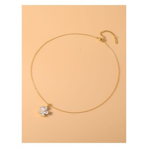 Parure de bijoux florale en perles brillantes, en alliage de cuivre, sertie de griffes, pour usage quotidien - Product Image 3