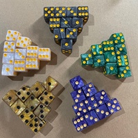 Dés en acrylique 16 mm à coins carrés, motifs perles, grand trou, ensemble de couleurs numérotées