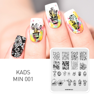 KADS Mini Placas de Estampado de Uñas de Acero Inoxidable, Plantilla de Diseño para Manicura de Salón, Herramienta de Transferencia con 33 Patrones - Product Image 2