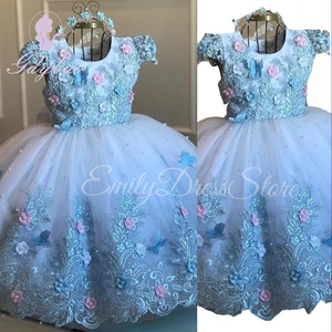 Vestido <span class=keywords><strong>de</strong></span> Lujo para Niña <span class=keywords><strong>de</strong></span> las Flores, con Apliques 3D, Voluminoso, <span class=keywords><strong>de</strong></span> Varias Capas, Largo hasta el Suelo, para Boda, Cumpleaños, Navidad, Primera Comunión, Fiestas - Product Image 2