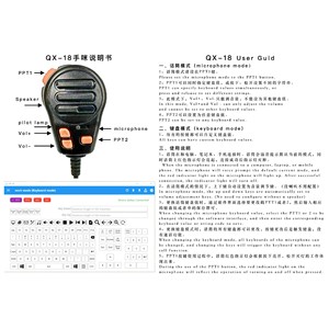 Micrófono de mano Qx-18 con cable USB para walkie talkie, clip universal con cancelación de ruido, modo teclado - Product Image 4