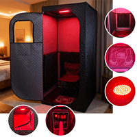 Sauna Kering Akrilik Modern untuk Rumah, Spa 1 Orang, Sauna Uap Inframerah Jauh untuk Seluruh Tubuh, Tenda Sauna Portabel
