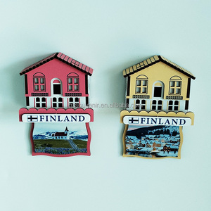 Magnete per Frigorifero in Legno Personalizzato a Prezzo all'Ingrosso, <span class=keywords><strong>Souvenir</strong></span> di Paesi e Città, <span class=keywords><strong>Turchia</strong></span> Germania Norvegia Canada, Magnete 3D in MDF a Forma di Casa di Legno - Product Image 4