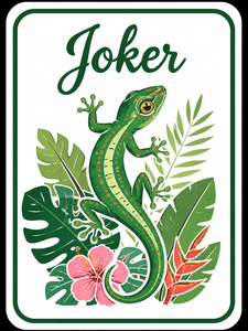 Jeu de Mahjong Esthétique Forêt Tropicale avec des motifs de perroquet, chaise de plage, cabane tropicale et motifs floraux botaniques, pour les fêtes - Product Image 2
