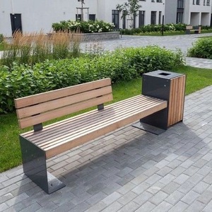 Panca da esterno in acciaio Corten con fioriera integrata, seduta per parchi e spazi pubblici e commerciali - Product Image 2