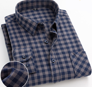Camicie Casual OEM/ODM per uomo camicia a quadri a manica lunga elegante flanella - Product Image 5