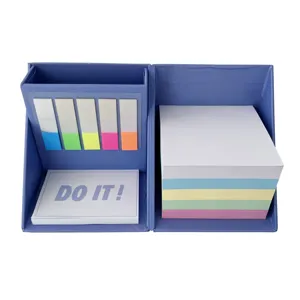 Custom design office school stationery magic cube memo pads pen holder sticky notes set