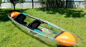 Kürekler PC cam alt kristal Kayak 11ft Canoa eğlence şeffaf kano göller ve nehirler & okyanus Ltd ile Kayaks şeffaf.