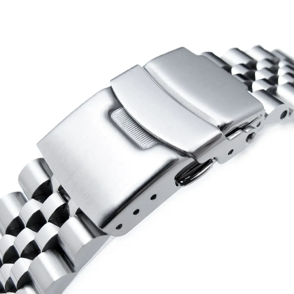 22mm Super-J Louis 3D Jubilee Brushed 316L Stainless Steel All Solid Links Watch Band for SKX007