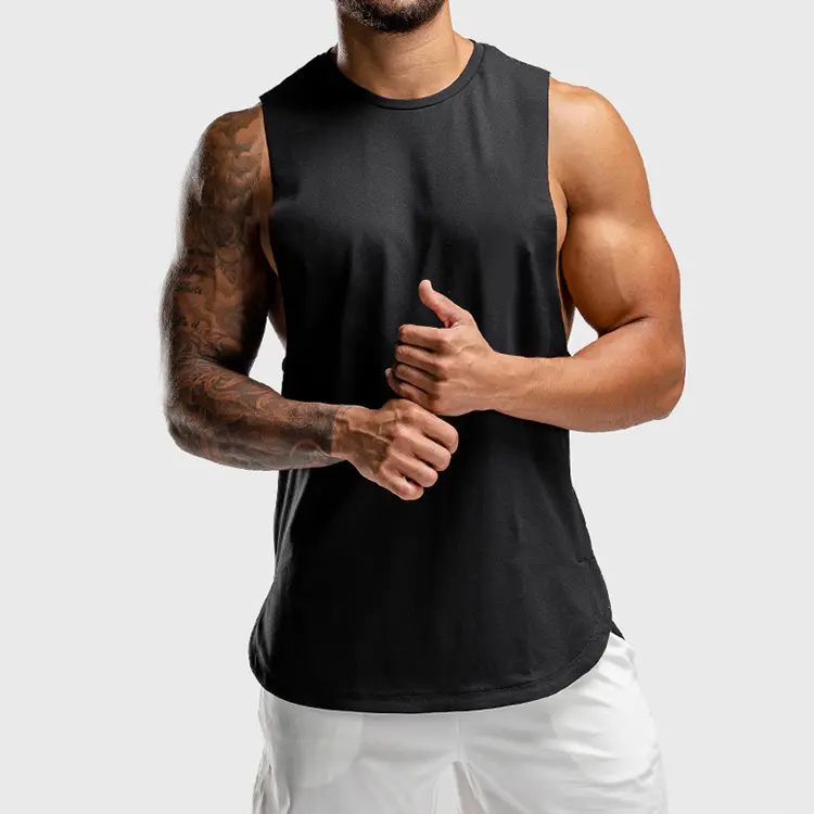 Logo Sublimation Printed Active Wear Work Out Polyester Nylon Spandex Male Gym Sleeveless Men s Jersey Exercise Tank Top