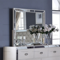 Mobilier de Chambre Américain Dernier Cri, Lit avec Miroir Taille King, Ensemble de Chambre à Coucher Miroitée pour la Maison