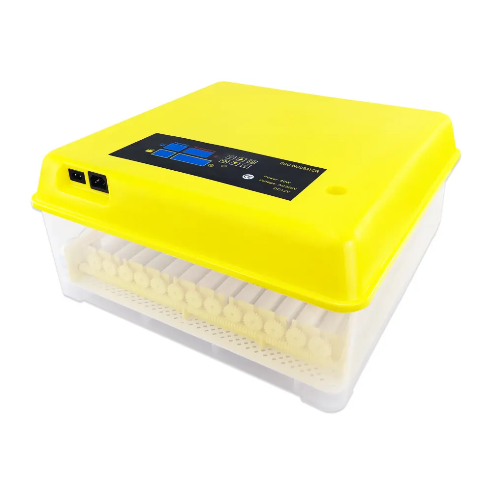 Rolo incubadora automática com rolo amarelo de alta qualidade com 156 ovos, dupla potência, mini incubadora automática