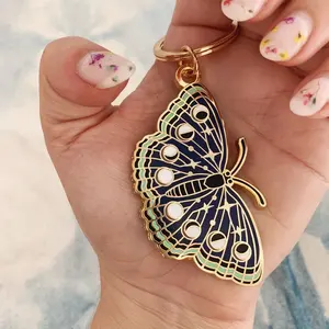 Graceful Butterfly Enamel Keychain with Personalized Touch Perfect Accessory for Nature Admirers and Fashion Enthusiasts