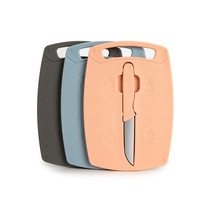Petit inventaire ensemble de mini planche à découper en plastique PP avec couteau planche à découper gadget de cuisine portable avec logo personnalisé