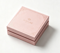 Boîte cadeau rigide à clapet personnalisée avec estampage à chaud de luxe, logo personnalisé, insert en velours pour emballage de bijoux, cosmétiques et parfums