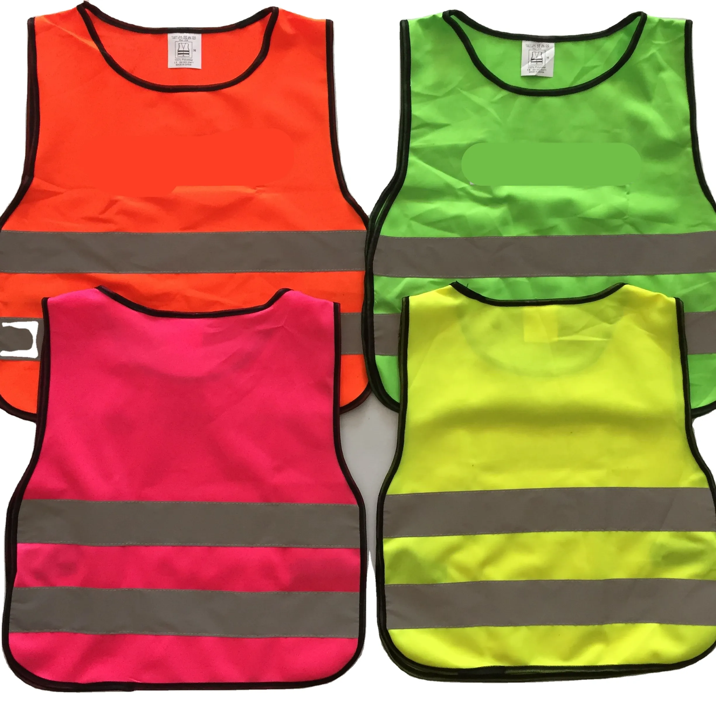 China Manufactory Yellow Pink White safety reflective vest Kids High Vis Safety Vest For Children