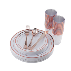 Bán buôn <span class=keywords><strong>PS</strong></span> nhựa dao kéo bộ đồ ăn dùng một lần 25 10.25 "tấm 25 7.5" tấm 25 dao 25 nĩa 25 muỗng - Product Image 6