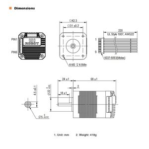 CSM UIM4247PM NEMA 17 สเต็ปเปอร์มอเตอร์แบบวงปิด 24-48VDC 1.68A ควบคุมทิศทางแบบพัลส์ ตัวเข้ารหัสแบบรวม - Product Image 6