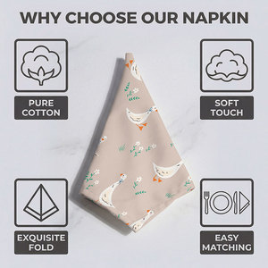 Servilleta de Tela de Algodón Reutilizable para Niños, Diseño de <span class=keywords><strong>Patito</strong></span>, Cuadrada, para <span class=keywords><strong>Restaurante</strong></span>, Avión, Hogar, Decoración y Actividades - Product Image 1