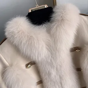 Куртка из натурального Лисьего меха Winer, осенняя теплая верхняя одежда, красивое пальто, женская модная шуба из лисьего меха, белое пуховое пальто
