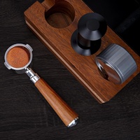 Porte-filtre à café expresso en métal avec poignée en bois à 3 oreilles, 51/54/58 mm, éco-responsable, pour Delonghi