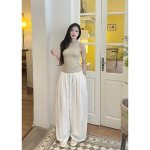 Haut de sport de yoga ajusté et élastique, débardeur de sport ajusté extensible pour femme, couleur beige, bonne qualité, bouton respirant - Product Image 6