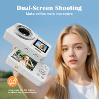 Kamera Video Digital Mini Full HD 1080p 4K HD Layar Ganda Baterai Dapat Dilepas Kamera Digital CCD Zoom 18 untuk Pelajar