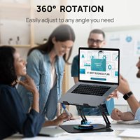 Nouveau support d'ordinateur portable pour bureau, support d'ordinateur réglable avec base rotative à 360, support ergonomique pour ordinateur portable pour le travail collaboratif