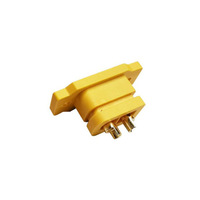 Connecteur femelle Amass XT60E-F à montage sur panneau avec support fixe, prise d'alimentation plaquée or pour avions et drones, service OEM direct usine