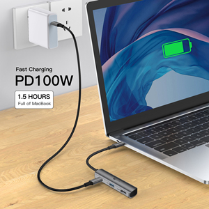 Uniean แท่นต่อ USB 3 in 1, แท่นถ่ายโอนข้อมูล5G 100W ชาร์จเร็วอะแดปเตอร์สำหรับวิดีโอระบบเสียงชนิด C - Product Image 6