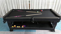 Table de billard professionnelle de 9 pieds en bois massif, style rétro classique, personnalisée en usine, avec poches en cuir, qualité tournoi