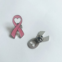 Épinglette de revers en ruban rouge, jaune, bleu et rose pour la sensibilisation au cancer