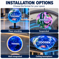 Layar LED Definisi Tinggi Hemispherical TOOSEN P3 P4 P5 7680Hz untuk Luar Ruangan, Dinding Video LED untuk Pameran Taman Sains