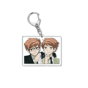 พวงกุญแจอะคริลิคตั้งโต๊ะรูปนักเรียนน่ารักจาก Ouran High School Host Club ตัวละคร ทามากิ ฮารุฮิ และ คิโยยะ ฮิคารุ คาโอรุ สำหรับตกแต่งกระเป๋า - Product Image 6