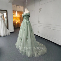 Robes de Quinceanera vert sauge robe de bal appliques florales corset à dos en dentelle pour filles douces fête Lsany27
