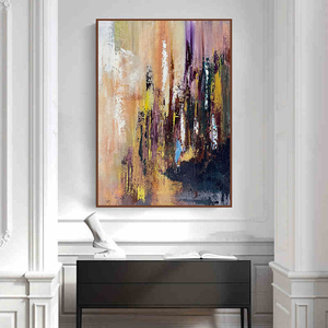 Phòng khách hiện đại trang trí nội thất kết cấu lớn đầy màu sắc Acrylic vải tường nghệ thuật sơn dầu sản xuất - Product Image 5