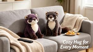 Peluche <span class=keywords><strong>Sable</strong></span> et Vison, Deux Modèles, Poupée en Peluche Animale Populaire du Zoo, Souvenir de Zoo Personnalisé, Vente en Gros - Product Image 6