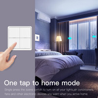 Interrupteur de Scène Sans Fil LangYeao Tuya Zigbee 1/2/3/4 Gang, Batterie CR2430 Autonomie 730 Jours, Compatible Alexa Google Home, 3 Modes de Déclenchement