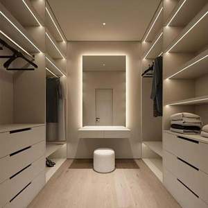 Armario Abierto en Forma de U, Diseño Personalizado para Toda la Casa, Estilo Minimalista de Lujo, MDF - Product Image 1