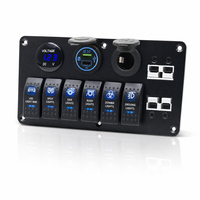 Wasserdichte Dual-USB-Buchse 6-Gang-Marine-Wippschalter Digitale Spannungs anzeige 50A-Batterieanschlüsse für Boots autos