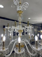 Lustre de salon en verre courbé pour décoration de la maison Luminaire élégant