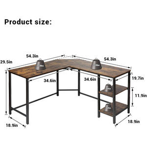 <span class=keywords><strong>โต๊ะ</strong></span><span class=keywords><strong>เขียน</strong></span><span class=keywords><strong>หนังสือ</strong></span>มุมประหยัดพื้นที่พร้อมตู้เก็บหนังสือสำหรับทำงานและเรียน <span class=keywords><strong>โต๊ะ</strong></span>คอมพิวเตอร์รูปตัว L สำหรับโฮมออฟฟิศ - Product Image 4